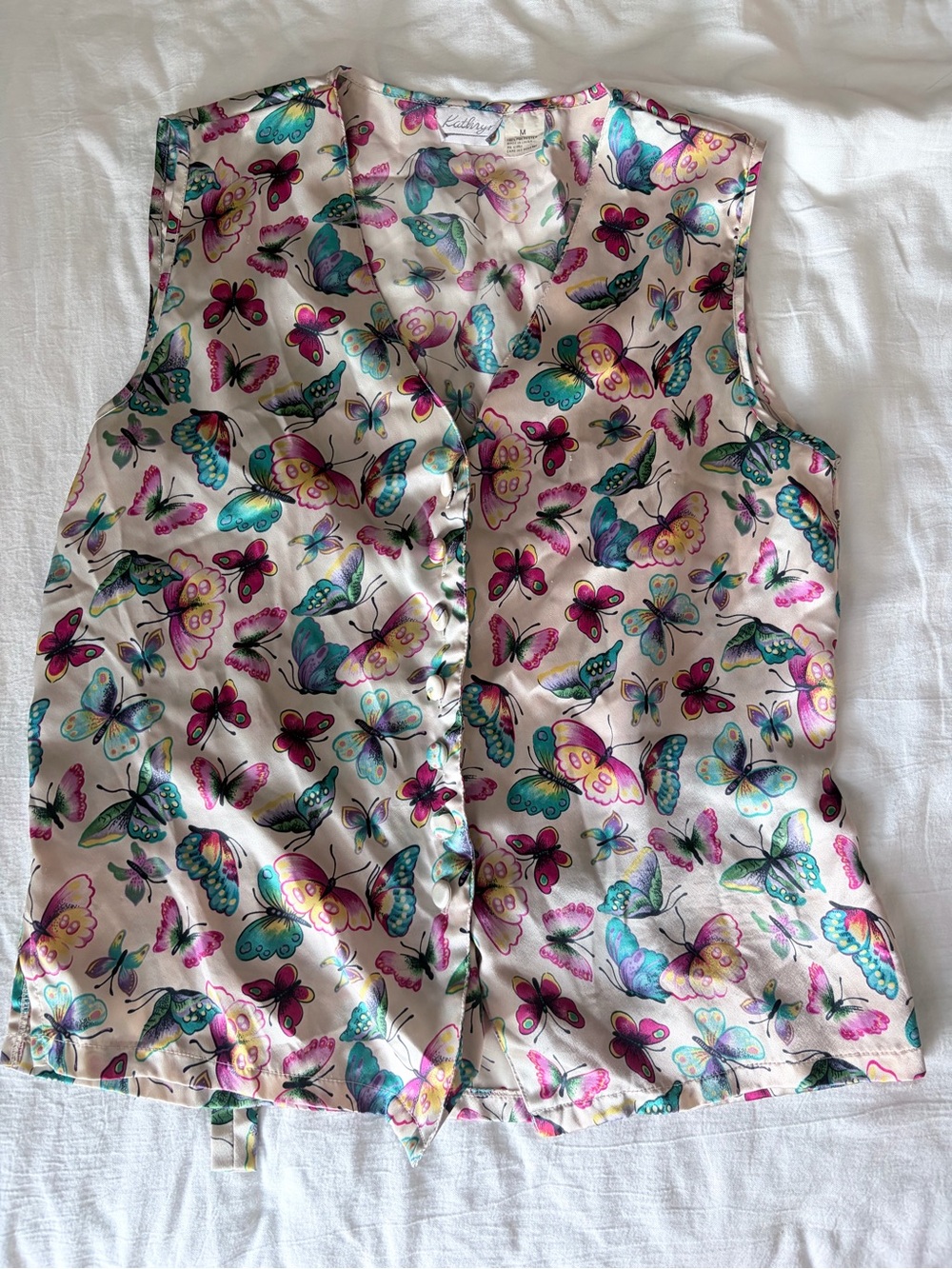 lisa frank/betsy johnson style butterfly silk tank